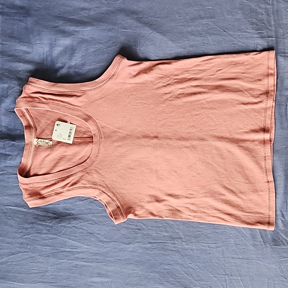 Free People U Neck Tank Pale Pink Size L